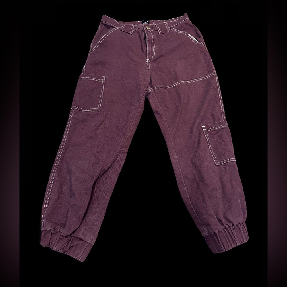 Burgundy cargo pants by Urban Outfitters